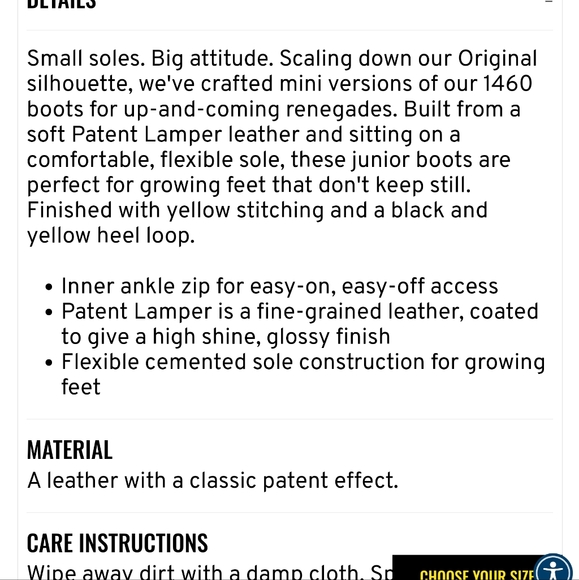 Dr. Martens 1460J Softy T Leather Kid’s Lace Up Boots Black Size 4 - Picture 5 of 7